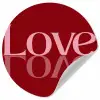 Love - Spiegeling - Rood Wandcirkel behangsticker klein -3d