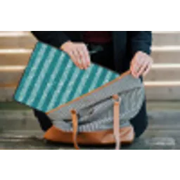 Zwembad - Strepen - Groen laptophoes neopreen klein 279 -tas
