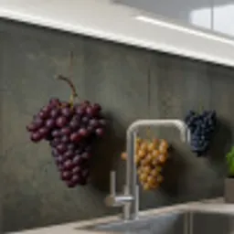 Druiven - Kleurrijk - Muur keuken achterwand 2 middel -zzzz3d_schuin