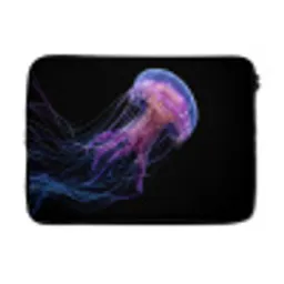 Kwal - Doorzichtig - Roze - Tentakels laptophoes neopreen klein -3d