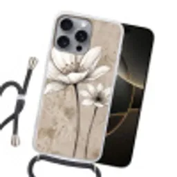 Modern - Design - Wit Hoesje iPhone 16 Pro Max met koord klein -sfeer1