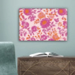 Bloemenpatroon - Roze - Oranje - Bloemen canvas 2cm klein -sfeer4