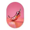 Peper - Disco - Rood - Glitter Wandcirkel Ovaal Forex klein -3d