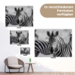 Zebra's - Zwart - Wit tuinposter los doek klein -Xsfeer9_DE