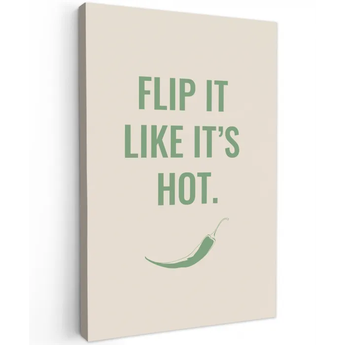 Groen - Quote - Zomer - Chilipeper canvas 2cm klein -z3d