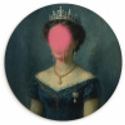 Kroon - Roze druipend verf - Portret Wandcirkel kunststof plaat 5mm dik klein -3d