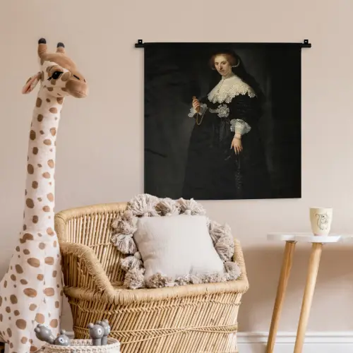 Het huwelijksportret van Oopjen Coppit - Rembrandt van Rijn Wandkleed katoen klein -wsfeer5_kind