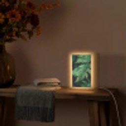 Varenblad - Groen - Structuur - Wazig Light Box met kabel (Tafellamp) klein -sfeer4