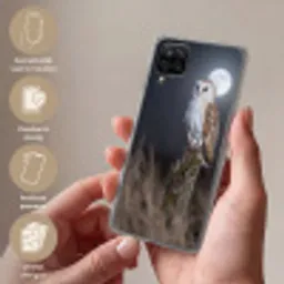 Kerkuil - Maan - Nacht Telefoonhoesje Samsung Galaxy A12 klein -sfeer3_NL