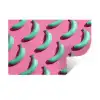 Bananen - Patroon - Blauw - Roze Muursticker klein -3d
