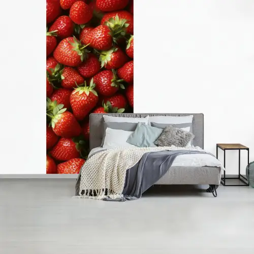 Aardbei - Fruit - Rood fotobehang vinyl groot -slaapkamer