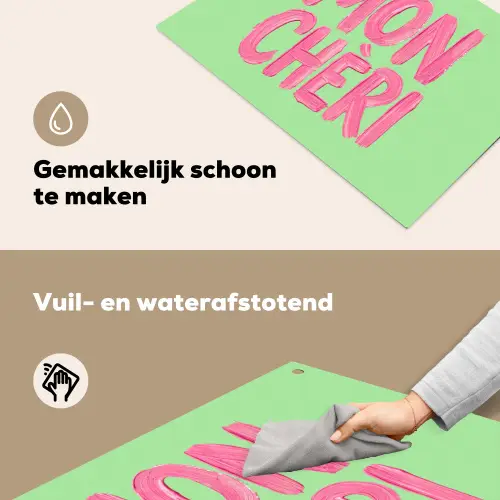 Mon cheri - Groen - Roze Inductie beschemer met haakjes klein -ky-schoon-nl