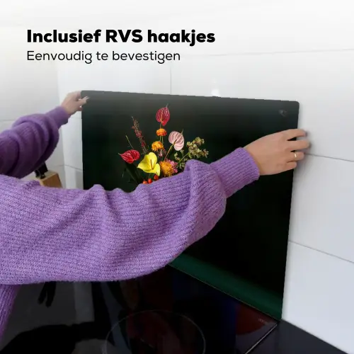 Bloemen - Vaas - Zwart Inductie beschemer met haakjes klein -ky-ophangen-nl