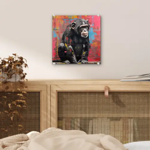 Graffiti - Chimpansee - Dieren - Street art - Banksy plexiglas 5mm klein -sfeer4