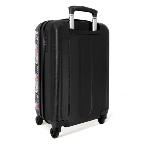 Tropisch vlinder patroon licht roze NBS - Handbagage koffer - Kinderen Unisex middel -achterkant