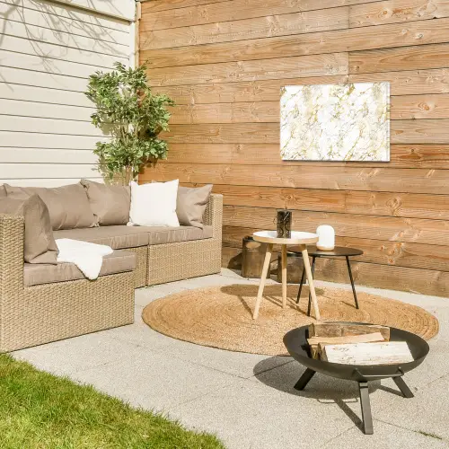 Goudspatten - Wit - Marmer Tuinposter op houten frame 2 cm dik klein 845 -sfeer2
