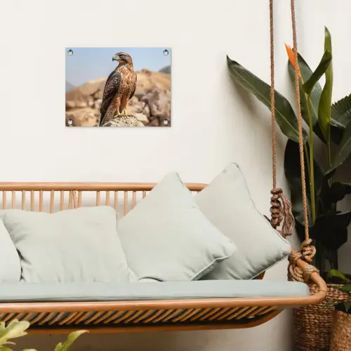 Valk - Vogel - Rots - Macht tuinposter los doek klein -sfeer7