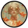 Goudvissen - Oranje - Vrouw - Blond Fotolijst rond zonder passe partout klein -3d