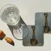 Schep - Gereedschap - Schilderij onderzetter kurk middel -sfeer4