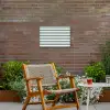 Strepen - Modern - Blauw Tuinposter op houten frame 2 cm dik klein 845 -sfeer3