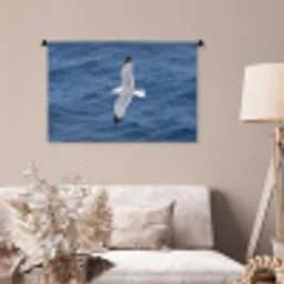 Zeemeeuw - Oceaan - Blauw Wandkleed katoen middel -sfeer4