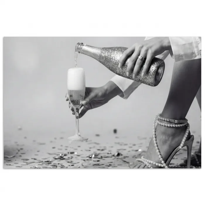 Feestelijk - Champagne - Discobal poster papier klein -3d