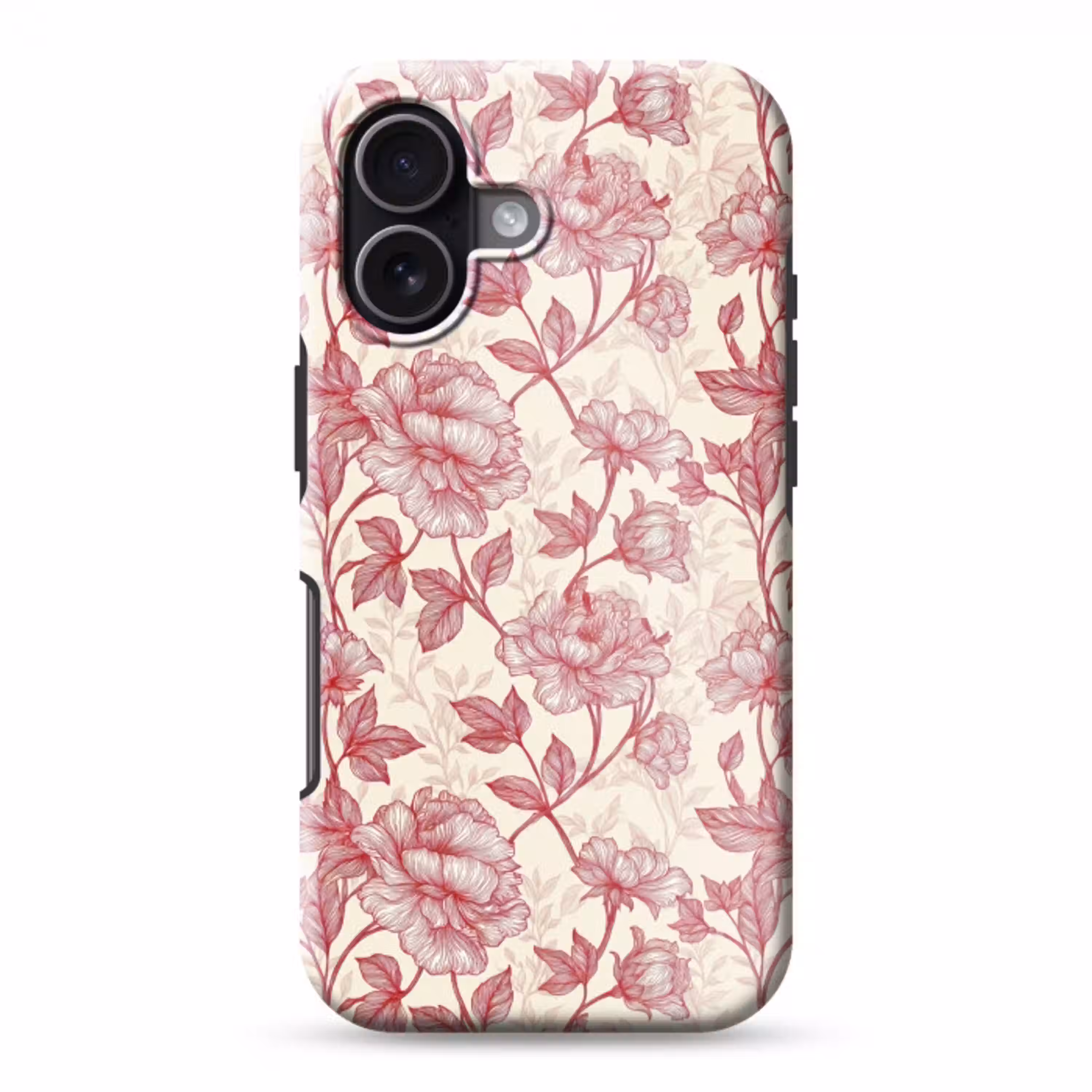 Pioenrozen - Modern -  Rood Toughcase MagSafe Apple iPhone 17 klein 1017 -3d