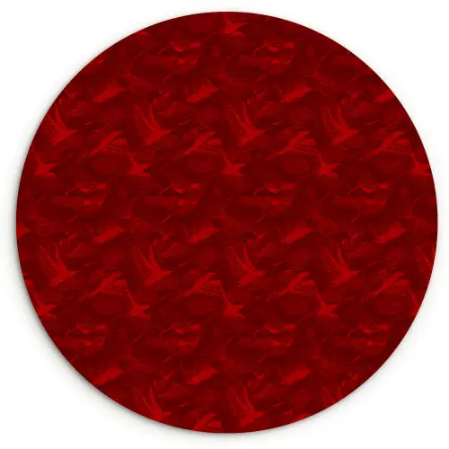 Rood - Vogel - Patroon Wandcirkel plexiglas klein 852 -3d