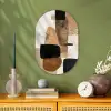 Vlakken - Abstract - Zwart - Strepen Wandcirkel Ovaal Forex klein -sfeer2