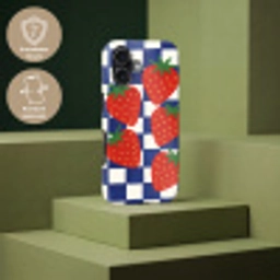 Geblokt - Blauw - Aardbeien Toughcase MagSafe Apple iPhone 17 klein -USP_PrintM_DE