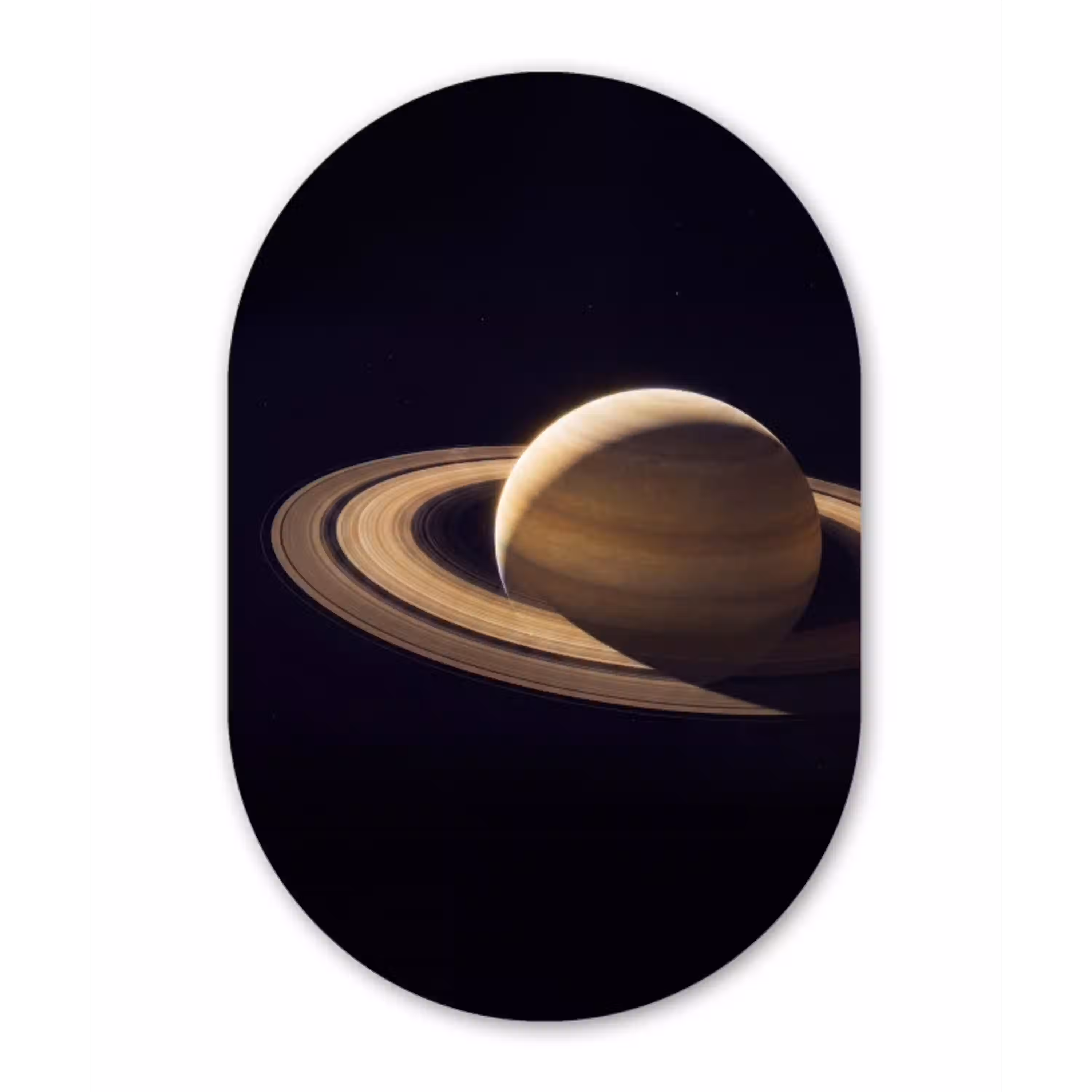 Planeet - Ringen - Ruimte Wandcirkel Ovaal Aluminium middel -3d