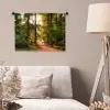 Bos - Pad - Bomen - Groen - Zon - Natuur Wandkleed katoen klein -sfeer4