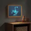 Voetballer - Blauw - Neon Light Box met batterij (Wandlamp kind) middel -sfeer5_kind