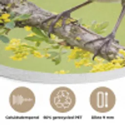 Vogel - Tak - Natuur - Kleurrijk Akoestische PET Vilt - Rond klein -closeup_NL