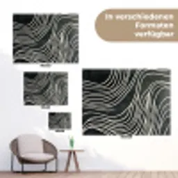 Lijnen - Patroon - Abstract - Wit tuinposter los doek klein -Xsfeer9_DE