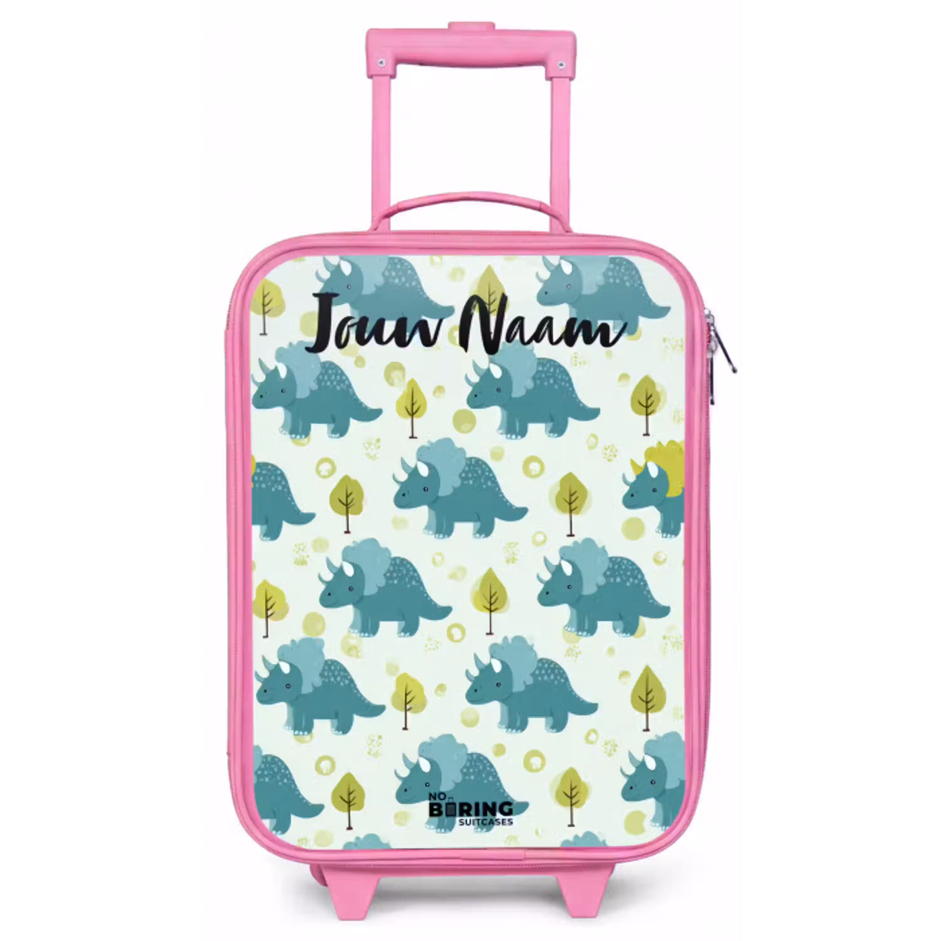 Dinos - Patroon - Natuur Kinderkoffer - Roze klein -zz3dotto