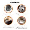 Vogel - Delfts blauw - Illustratie - Bloemen Inductie beschermer vinyl 3mm klein -zzzzzzz-td-werking