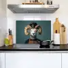Geit - Hoorns - Kokskleding Inductie beschemer met haakjes klein -sfeer2