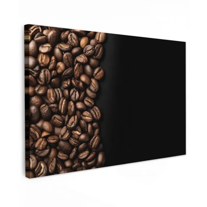 Koffiebonen - Zwart - Eenvoudig canvas 2cm klein -z3d