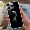 Koi - Vis - Wit - Zwart Hoesje iPhone 16 Pro Max met koord klein -sfeer3