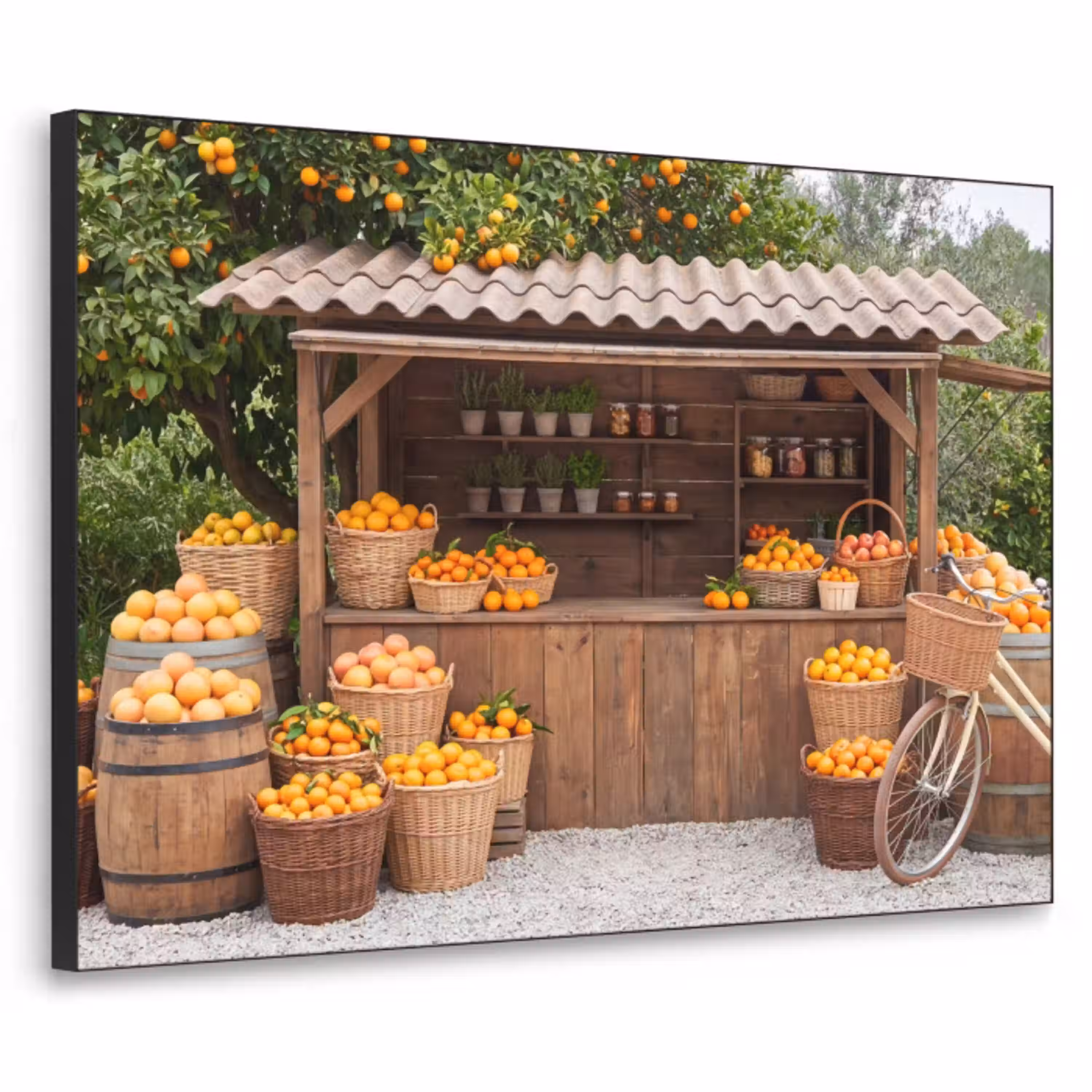 Fruit - Markt - Landelijk Textielframe zwart klein -3d