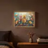 Bloemen - Verf - Kunst - Modern Light Box met batterij (Wandlamp) middel -sfeer4