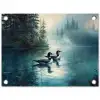 Bos - Water - Eenden - Mistig tuinposter los doek klein -3d