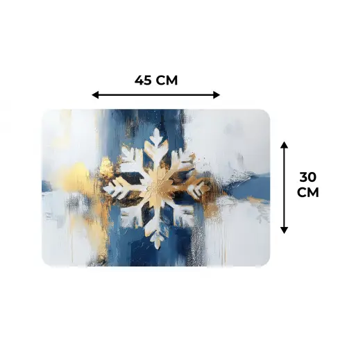 Abstract - Winter - Sneeuwvlok - Sneeuw - Goud Placemat vinyl groot -specs