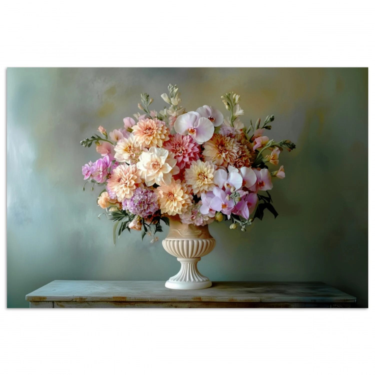 Orchidee - Boeket - Vaas - Bloemen poster papier klein -3d