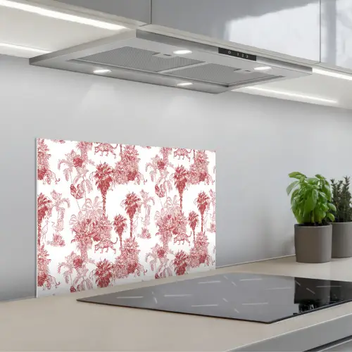 Jungle - Natuur - Rood keuken achterwand spatscherm klein 900 -3d_schuin