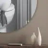 Pinguïn - Telefoon - Toilet - Zwart - Wit Akoestische PET Vilt - Rond klein -sfeer5_closeup