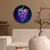 Paars - Disco - Feest - Druif Wandcirkel kunststof plaat 5mm dik klein -sfeer1