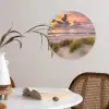 Zonsondergang - Duin - Strand - Planten - Zee Wandcirkel kunststof plaat 5mm dik klein -sfeer4