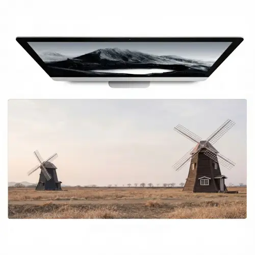 Windmolens - Landschap - Veld Muismat XXL klein -zzz3d